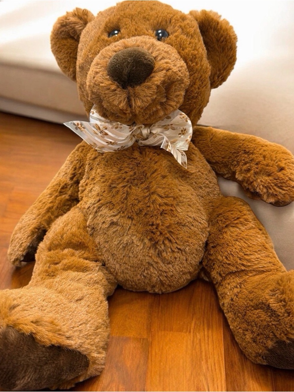 Brown Teddy Bear Plush W/  Bow 14" Sooo Super Soft Walmart